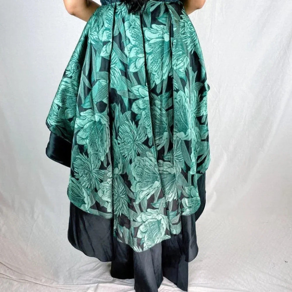 Christian Pellizzari Green Mixed Media High-Low Gown $1135 - Picture 8 of 12